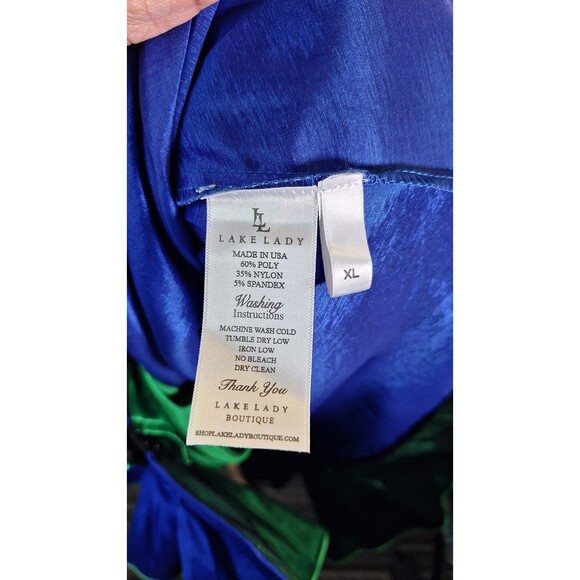 LAKE LADY Carol Maxi Dress Sz XL with Reversible Hem Holiday Derby Party Formal - Picture 11 of 16